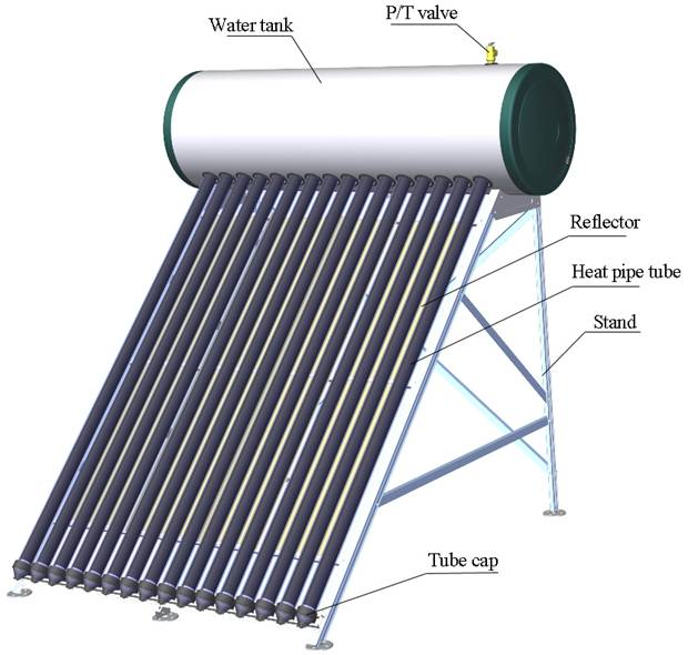 コンパクトヒートパイプ太陽熱温水器